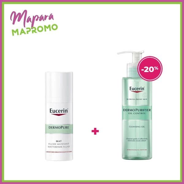 EUCERIN Dermopure Mat Fluide 50ML+ Dermopure Gel Nettoyant 200ML (-20%)