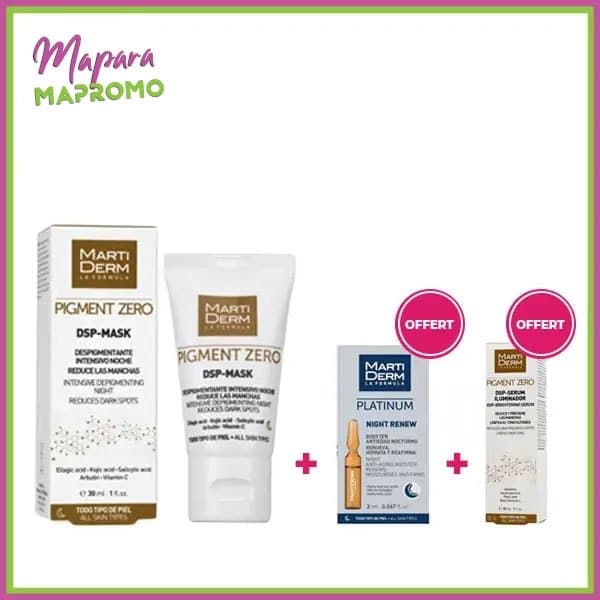 MARTIDERM Pigment Zero DSP Mask 30ml + 2 Ampoules Offerts (DSP Serum+platinum)