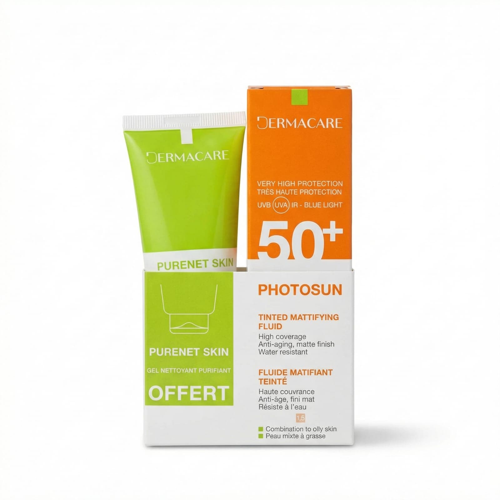 DERMACARE Photosun 1.5 Fluide Matifiant Teintee Peaux Mixtes A Grasses Spf 50+ 50ml