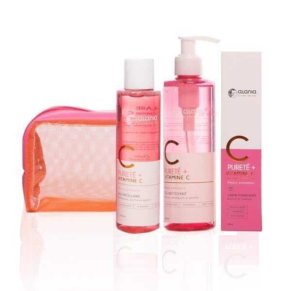 Alania Trio Eau Micellaire + Gel Nettoyant + Creme Hydratante + Trousse Offert