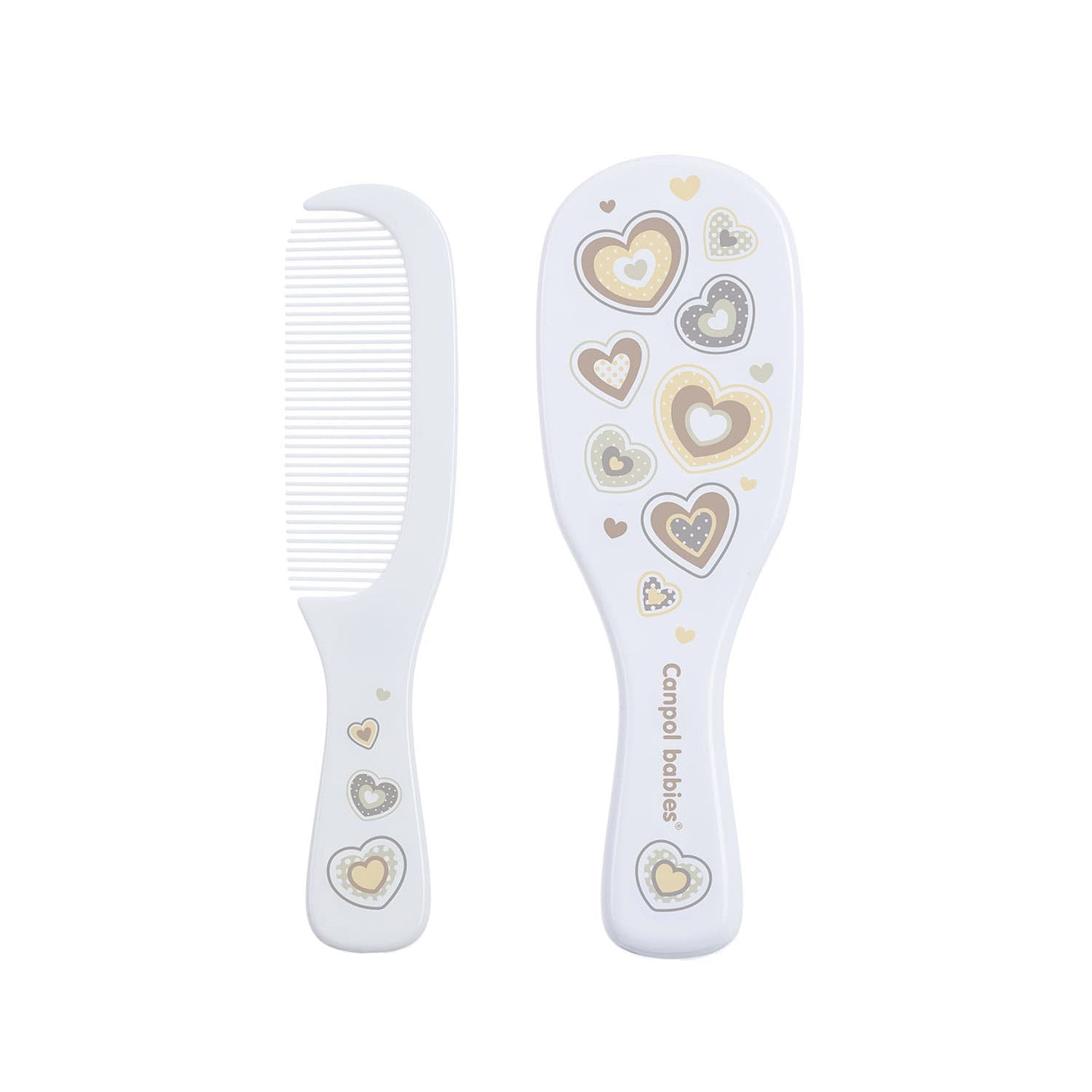 CANPOL Brosse et Peigne Poils Naturels – Nouveau Ne Blanc – 7/406