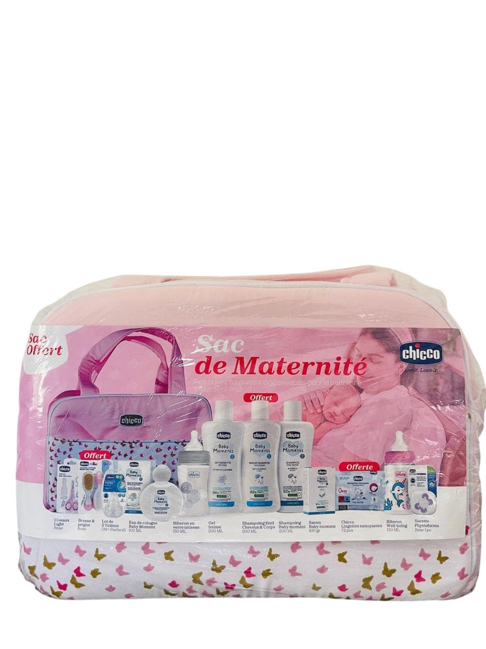 CHICCO Sac de Maternité Maman et Bébé 13 articles + Sac Offert (Rose)