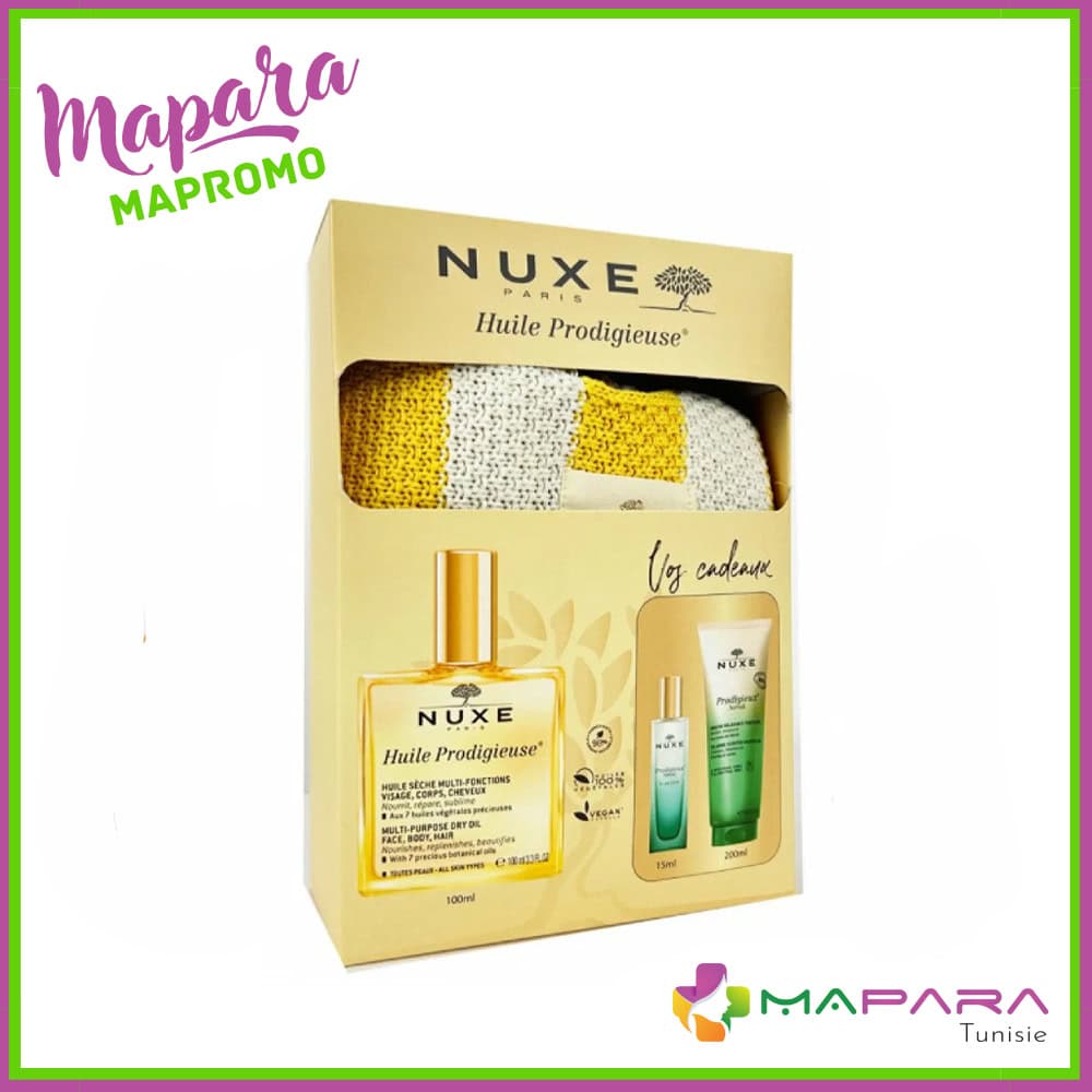NUXE Trousse Huile Prodigieuse® 100ml + Prodigieux® Néroli Douche Relaxante 200ml (Offerte) + Prodigieux® Néroli Le Parfum 15ml (Offert)
