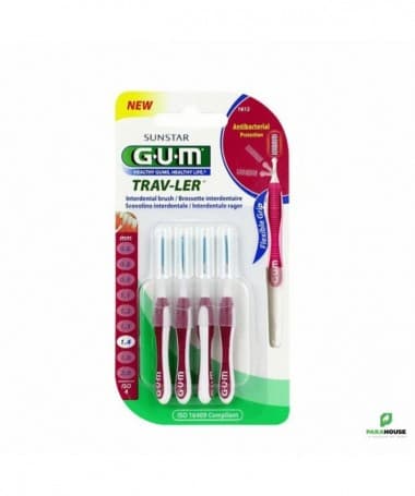 GUM TRAV-LER BROSSETTES X4 1.4MM 1612