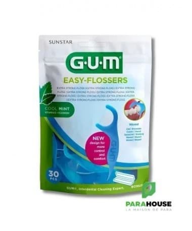 GUM - EASY FLOSSERS PORTE FIL DENTAIRE 30 PIECES 890