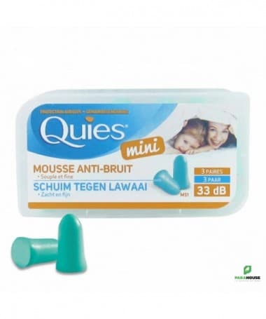 QUIES Mini Mousse Anti Bruit 6 FLUO + 1 Paire
