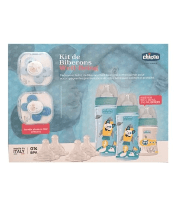 CHICCO COFFRET BIBERONS WELL BEING 7 ARTICLES Bleu