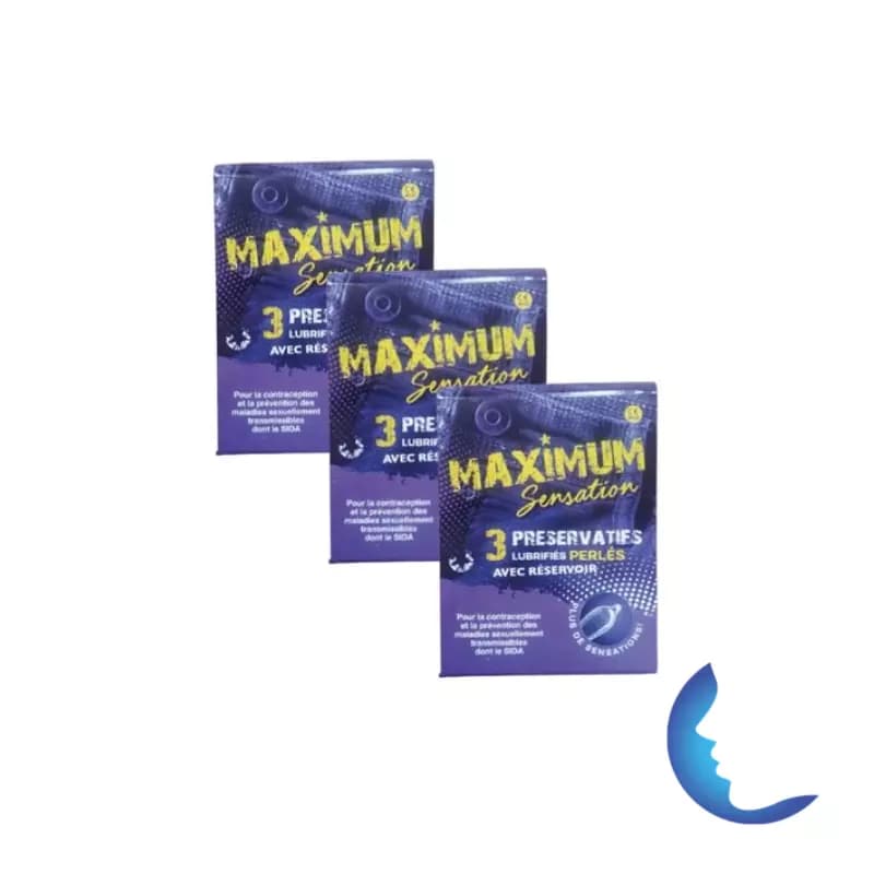 Maximum 3 Préservatifs Sensation Lubrifiés Perlés Avec Réservoir
