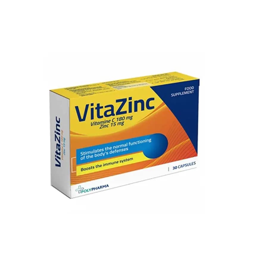 Polypharma Vitazinc - Vitamine C + Zinc - 30 Gelules