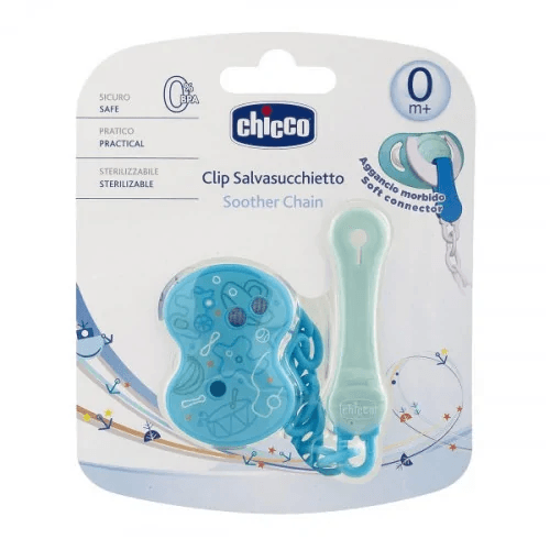 chicco attache sucet chaine bleu