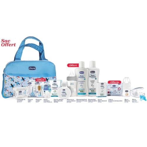 Chicco sac maternité 13 articles bleu/rose
