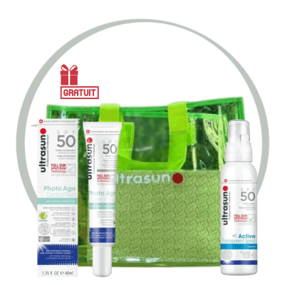 ULTRASUN SPRAY SPORT SPF 50 150ML + ULTRASUN PHOTO AGE CONTROL FLUID SPF50 40ML + SAC GRATUIT