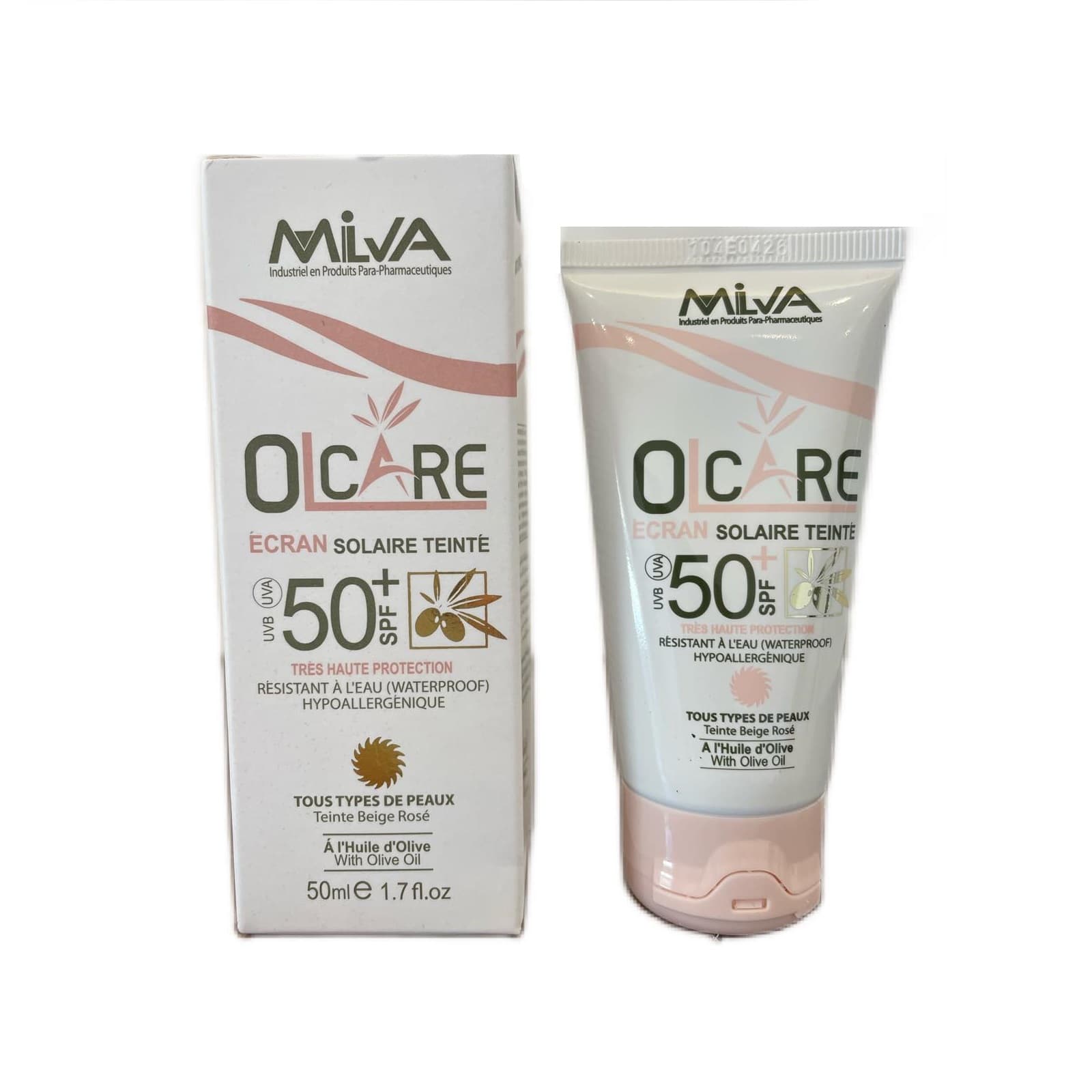 MILVA OLCARE ECRAN SOLAIRE TEINTÉ BEIGE ROSÉ SPF50