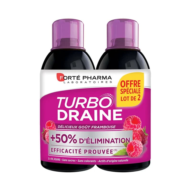 FORTE PHARMA TURBODRAINE MINCEUR FRAMBOISE 500ML( -50% SUR LE 2 EME )