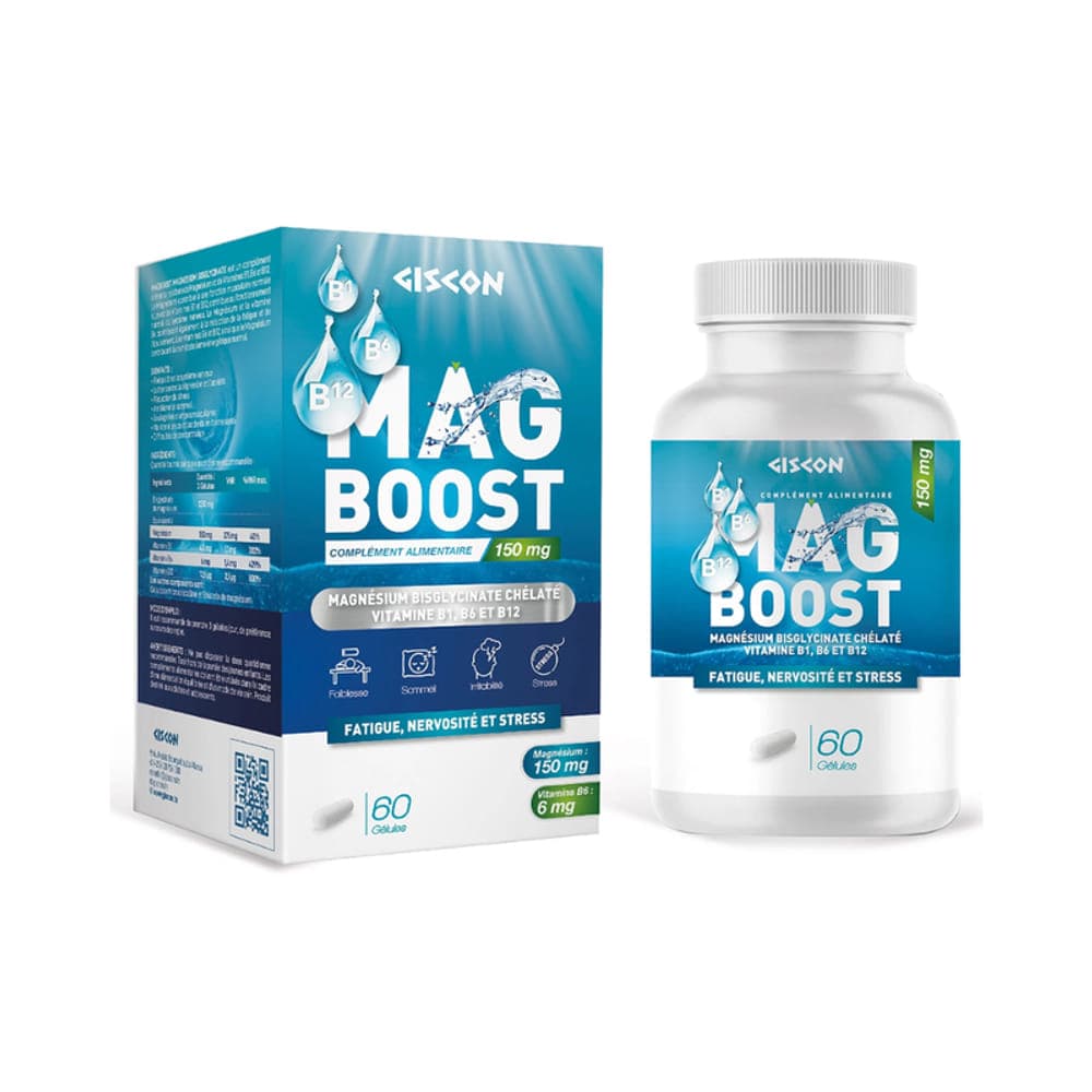 GISCON MAGBOOST MAGNÉSIUM BISGLYCINATE 60 GÉLULES