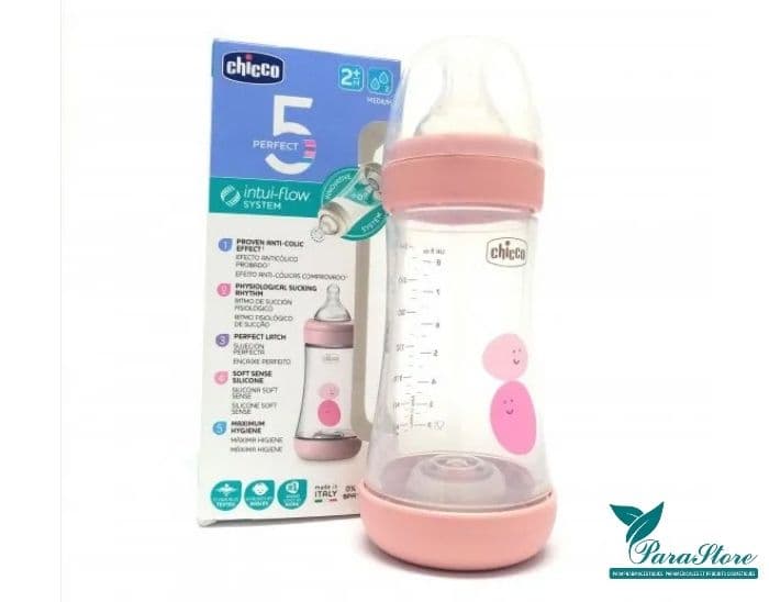CHICCO BIBERON PLASTIQUE ROSE 240ML