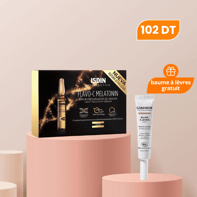 PACK ISDIN FLAVO C MELATONIN + BAUME A LEVRES GAMARDE OFFERT