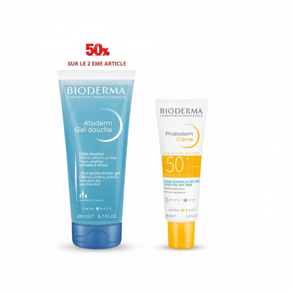 BIODERMA PHOTODERM CREME SPF50+ 40ML+ATODERM GEL DOUCHE LAVANT DOUCEUR 200ML