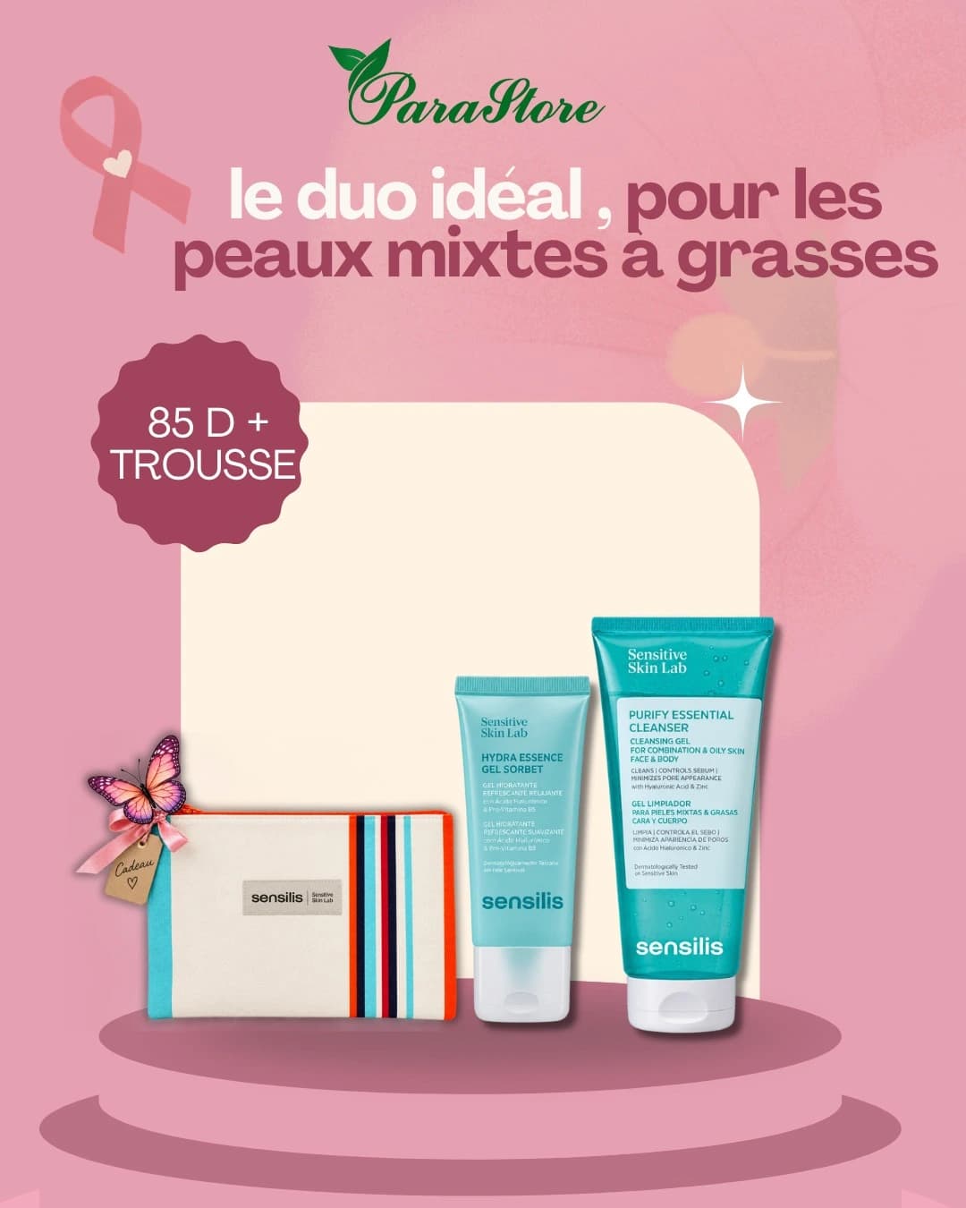 COFFRET SENSILIS : LE DUO IDÉAL POUR LES PEAUX MIXTES À GRASSES + TROUSSE OFFERTE