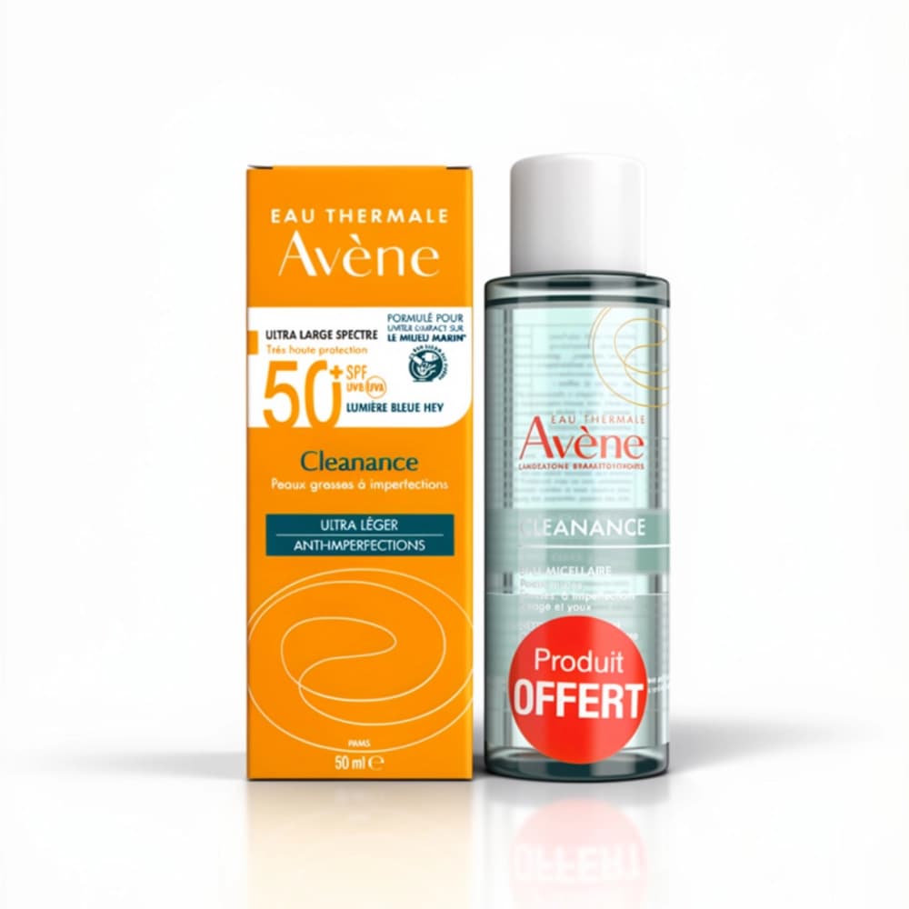 PACK AVENE CLEANANCE – ULTRA LEGERE ANTI IMPERFECTIONS SPF50+ 50ML + EAU MICELLAIRE 100ML OFFERTE