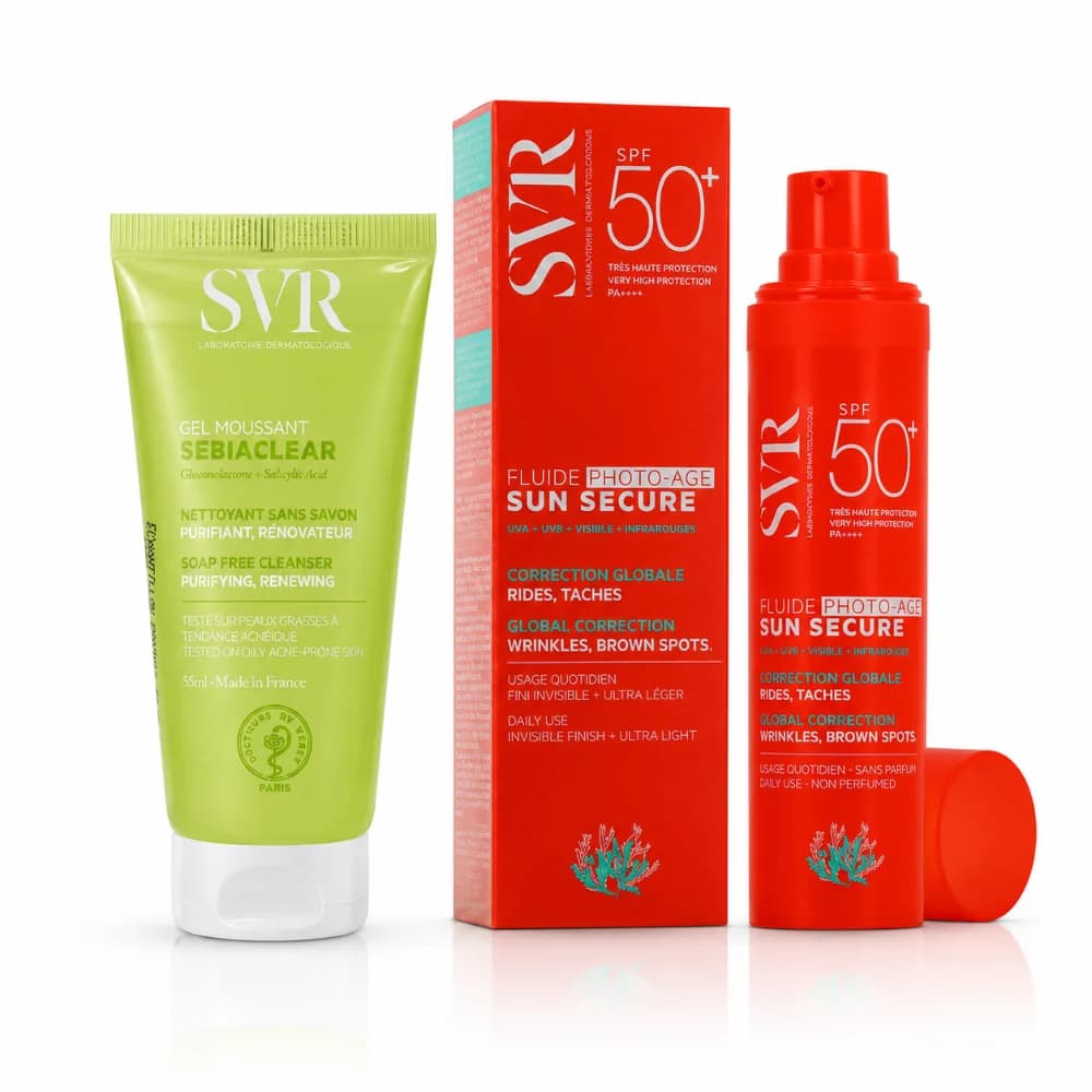 Pack SVR Sun Secure Fluide Photo-Age SPF50+ + Gel Offert
