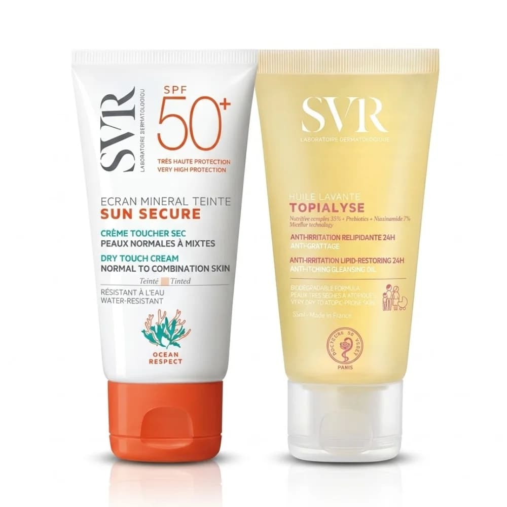 Pack SVR Écran Minéral Teinté SPF50+ + Topialyse Offerte