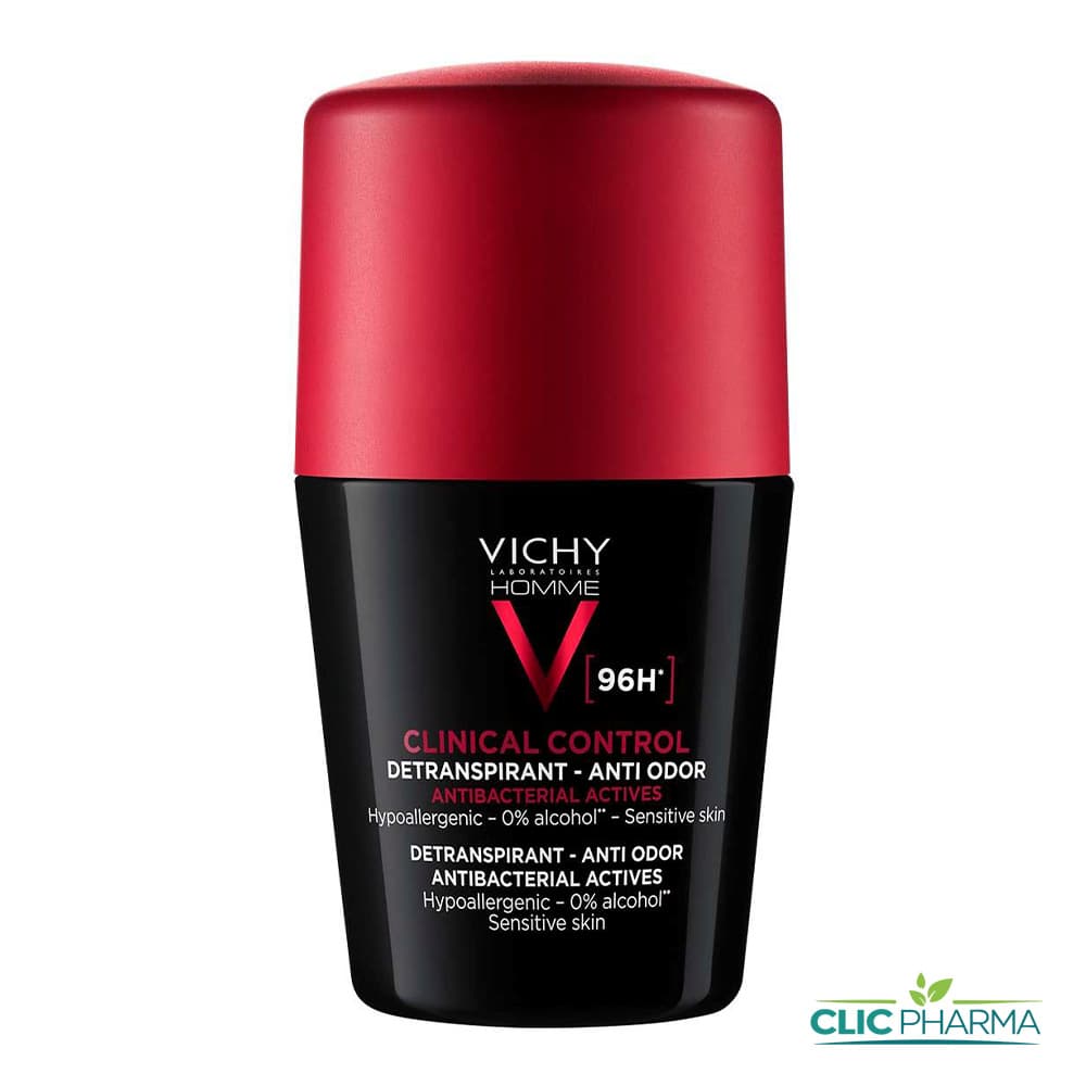 VICHY CLINICAL CONTROL DETRANSPIRANT HOMME 96H ROLL-ON 50ML