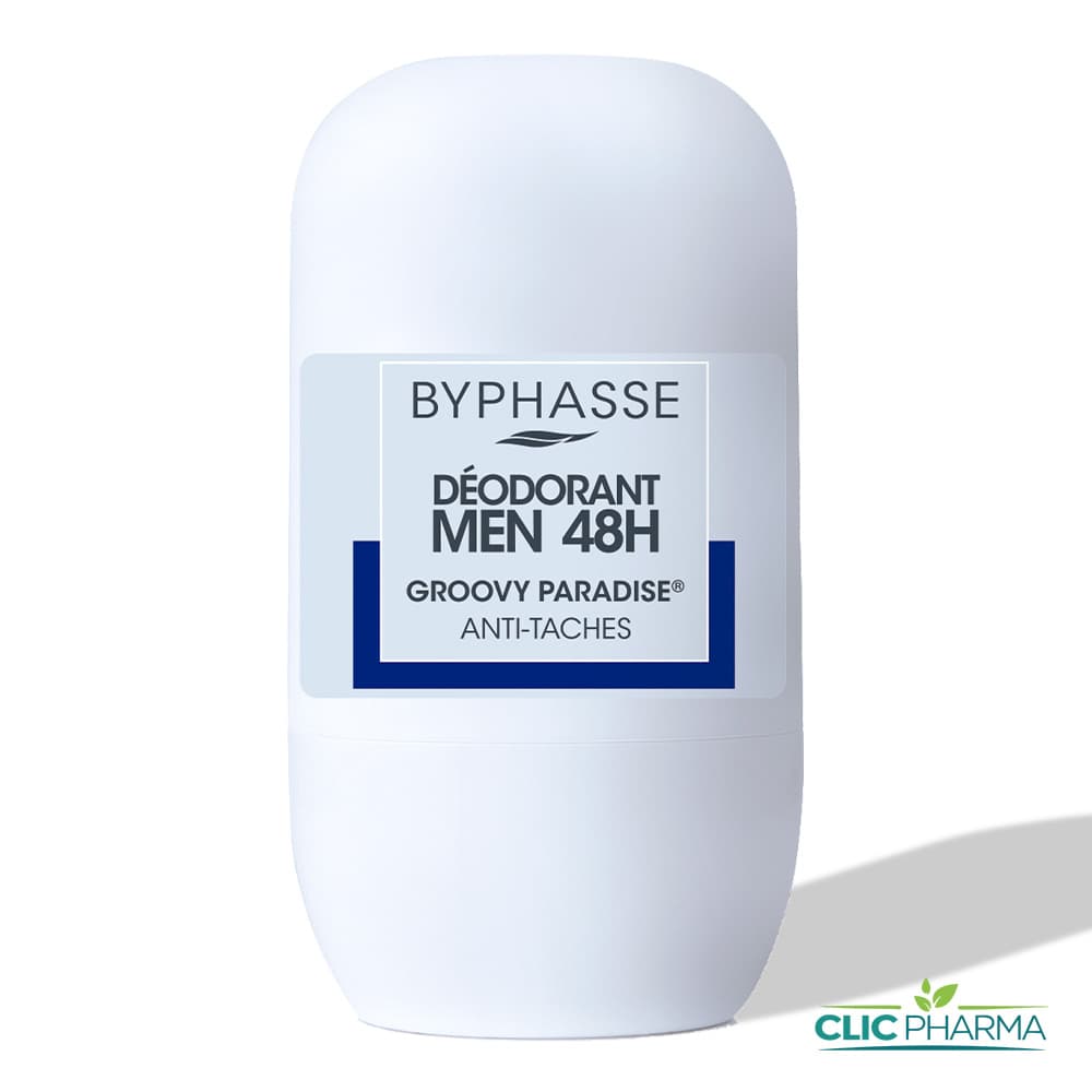 BYPHASSE DEODORANT MEN ANTI-TACHES GROOVY PARADISE 48H ROLL-ON 50ML