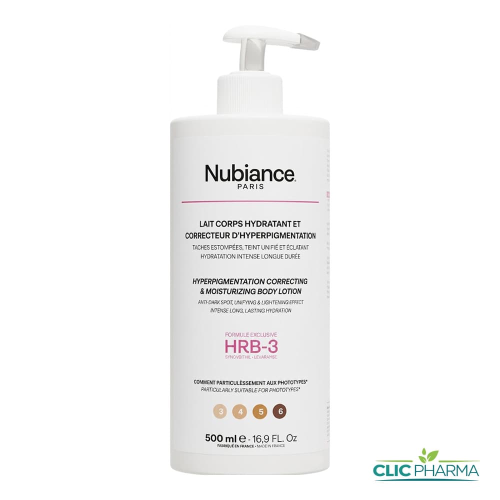 NUBIANCE LAIT DE CORPS HYDRATANT ET CORRECTEUR D’HYPERGMENTATION 500ML