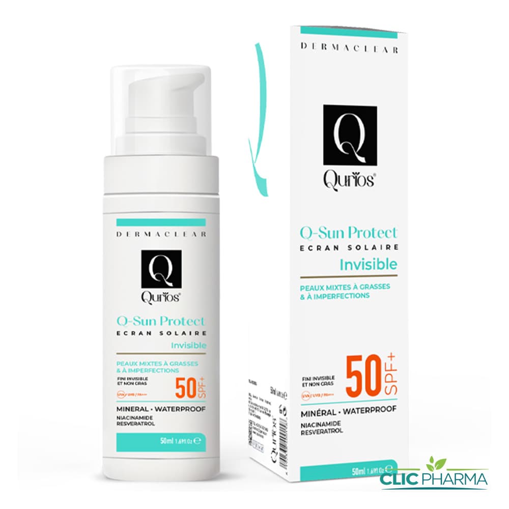 QURIOS Q-SUN PROTECT ECRAN INVISIBLE PEAUX PEAUX MIXTES A GRASSES SPF50+ 50ML