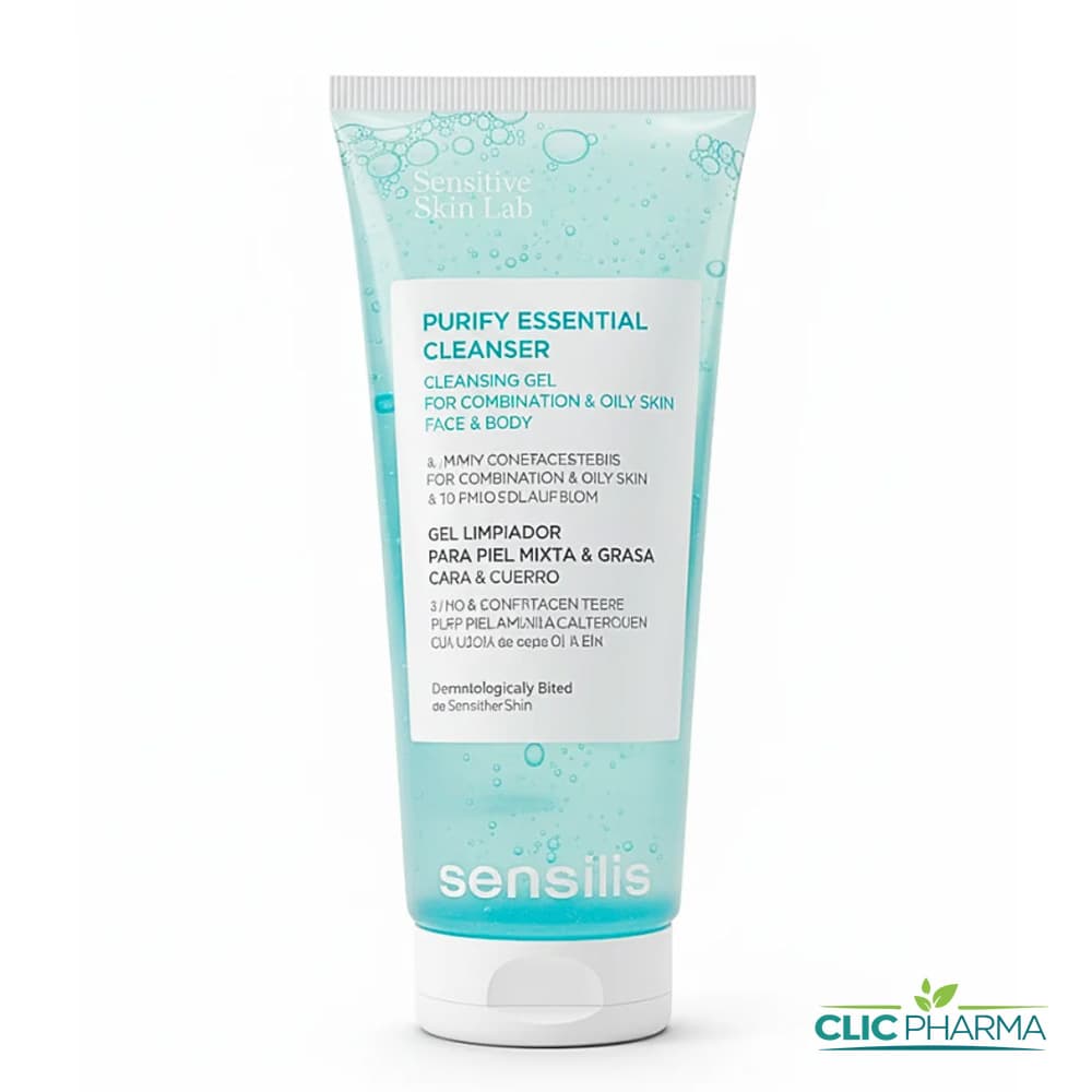 SENSILIS PURIFY ESSENTIAL CLEANSER GEN NETTOYANT VISAGE ET CORPS 200ML PEAUX MIXTES A GRASSES