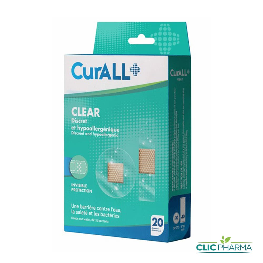 CURALL CLEAR PANSEMENTS INVISIBLES (BOITE DE 20)