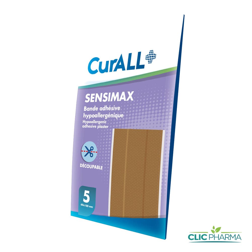 CURALL SENSIMAX BANDE HYPOALLERGENIQUE DECOUPABLE 60x100mm (BOITE DE 5)