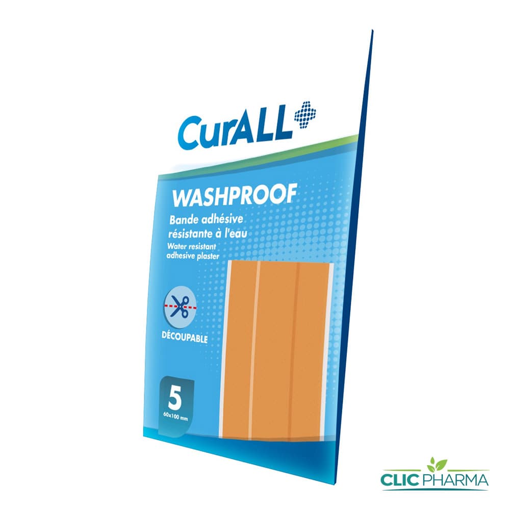 CURALL WASHPROOF BANDE ADHESIVE RESISTANTE A L’EAU DECOUPABLE (BOITE DE 5)