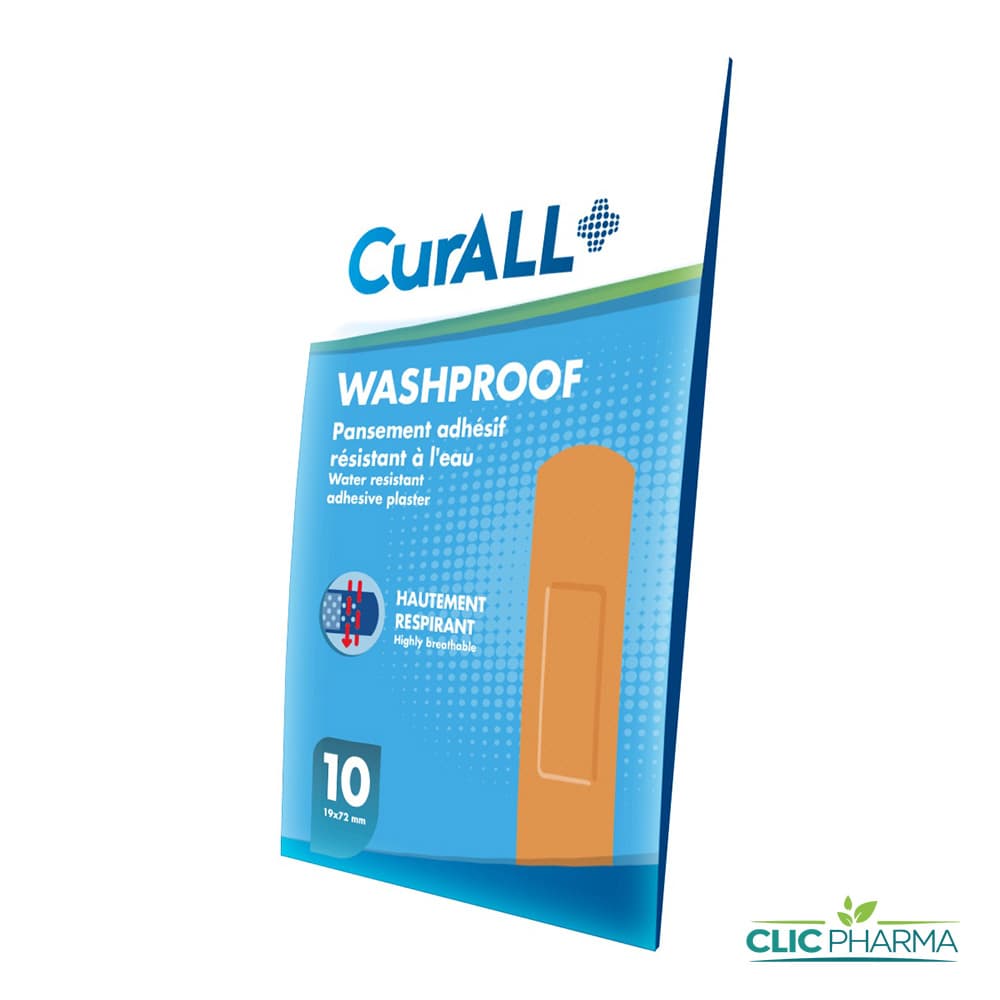 CURALL WASHPROOF STRIPS ADHESIVE RESISTANTE A L’EAU (BOITE DE 10)