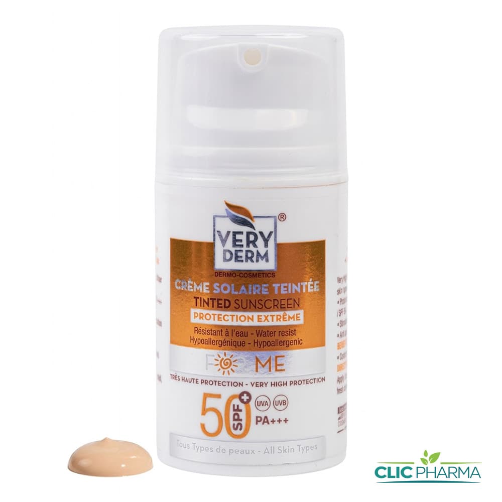 VERYDERM CREME SOLAIRE TEINTEE SPF50+ 50ML