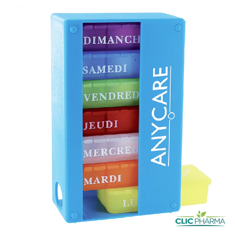 ANYCARE PILULIER SEMAINIER BLEU (FORMAT TOUR)