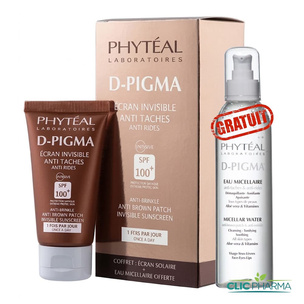 PHYTEAL COFFRET D-PIGMA (ECRAN TEINTE INVISIBLE SPF100+ + EAU MICELLAIRE OFFERTE)