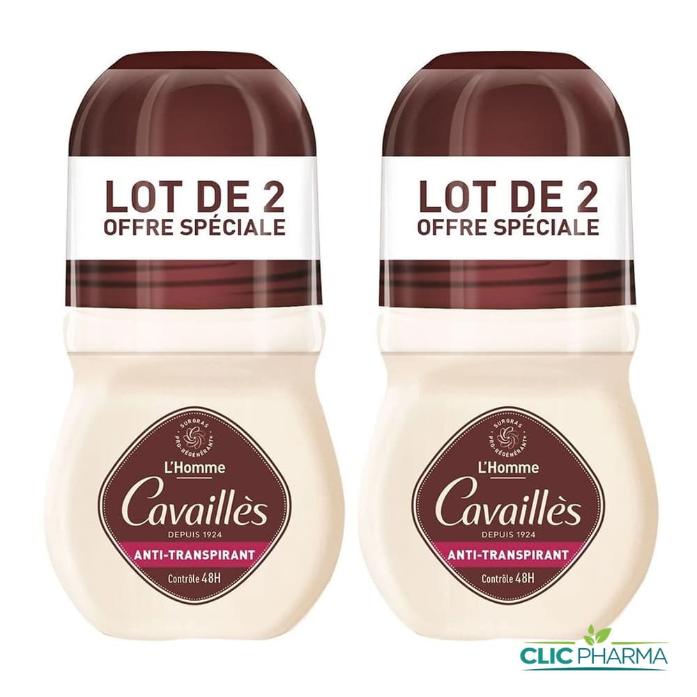 ROGE CAVAILLES DEODORANT ANTI-TRANSPIRANT HOMME ROLL-ON 50ML LOT DE 2