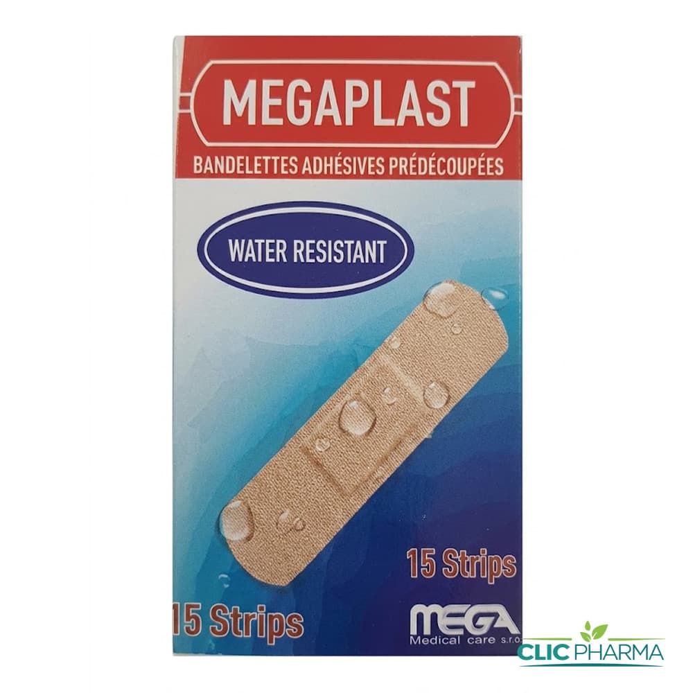 MEGAPLAST STRIP WATER RESISTANT 19MM X 72MM (BOITE DE 15)