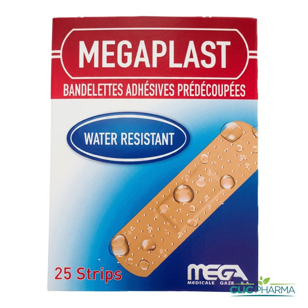 MEGAPLAST STRIP WATER RESISTANT 19MM X 72MM (BOITE DE 25)