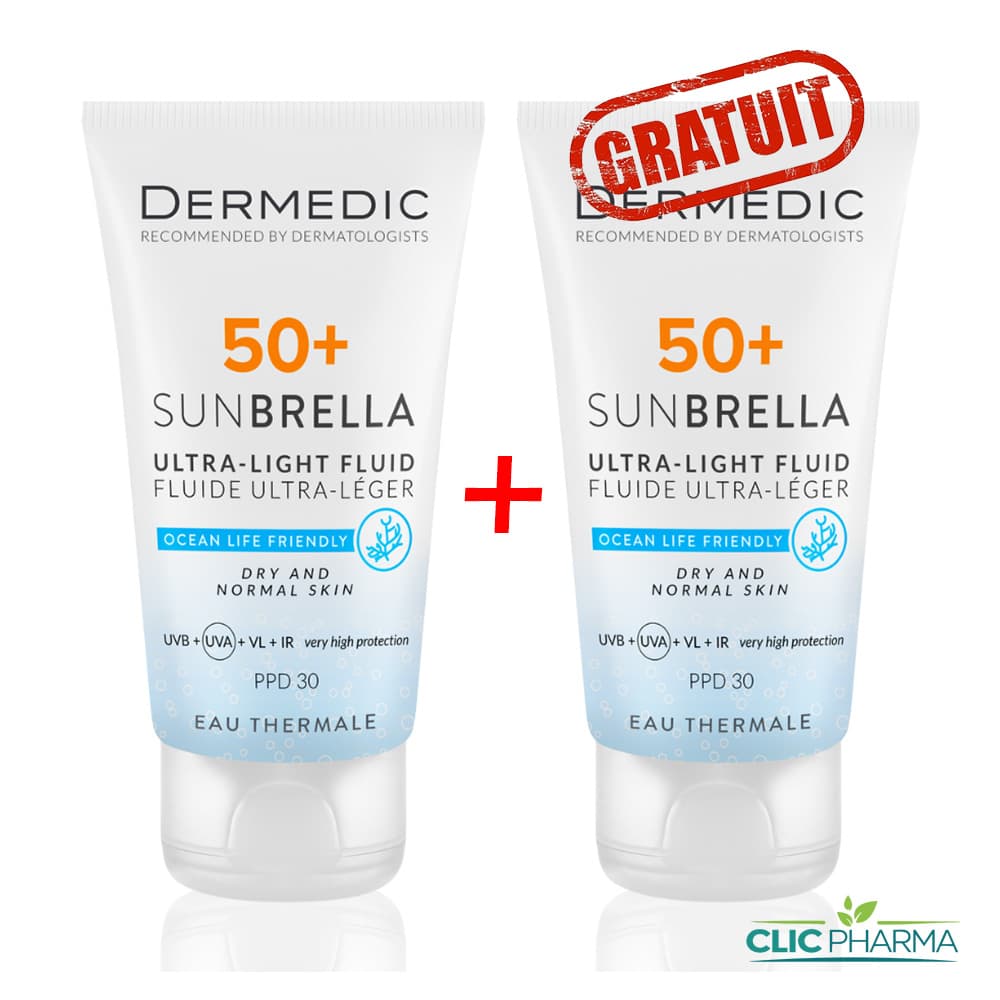 DERMEDIC ECRAN SUNBRELLA ULTRA LIGHT FLUID SPF50+ 40ML (PEAU NORMALE A SECHE) 2EME GRATUIT