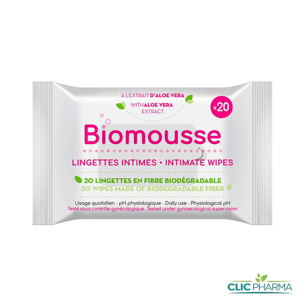 BIOMOUSSE LINGETTES INTIMES (20 PIECES)