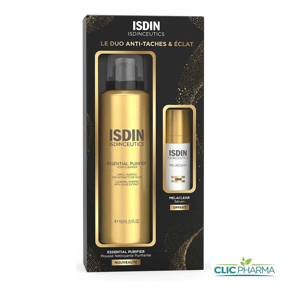 ISDIN COFFRET ESSENTIAL PURIFIER 150ML + MELACLEAR 10ML OFFERT