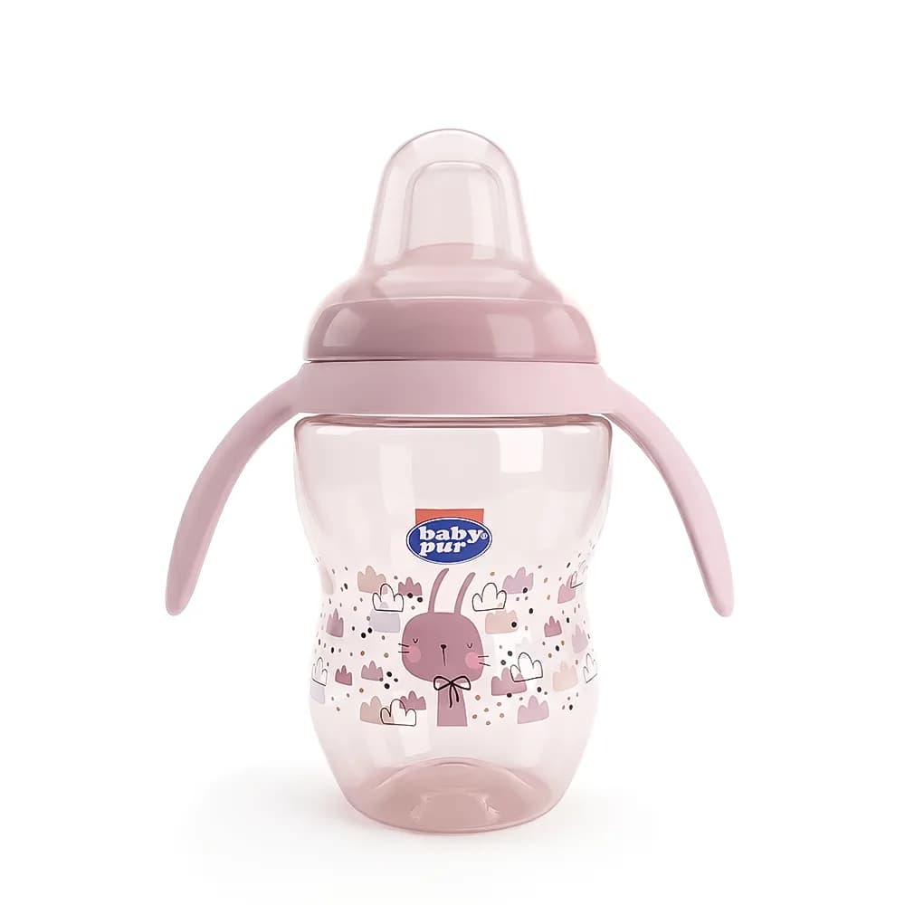 Baby Pur Tasse Double Anse et Bec Silicone 6 m+ 270 ml Ref 78502