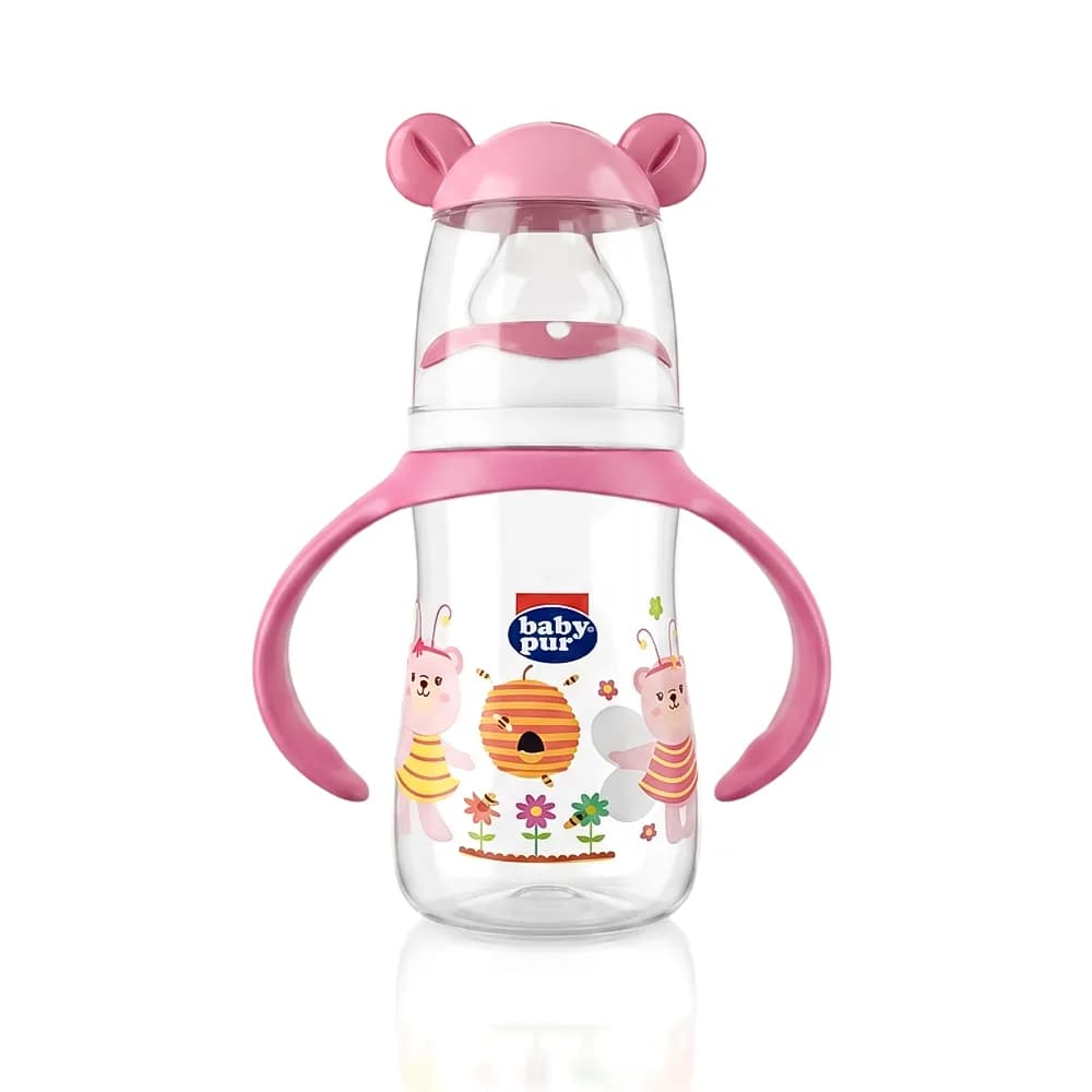 Baby Pur Biberon Funny en Plastique Avec Anses 125 ml Ref 72004