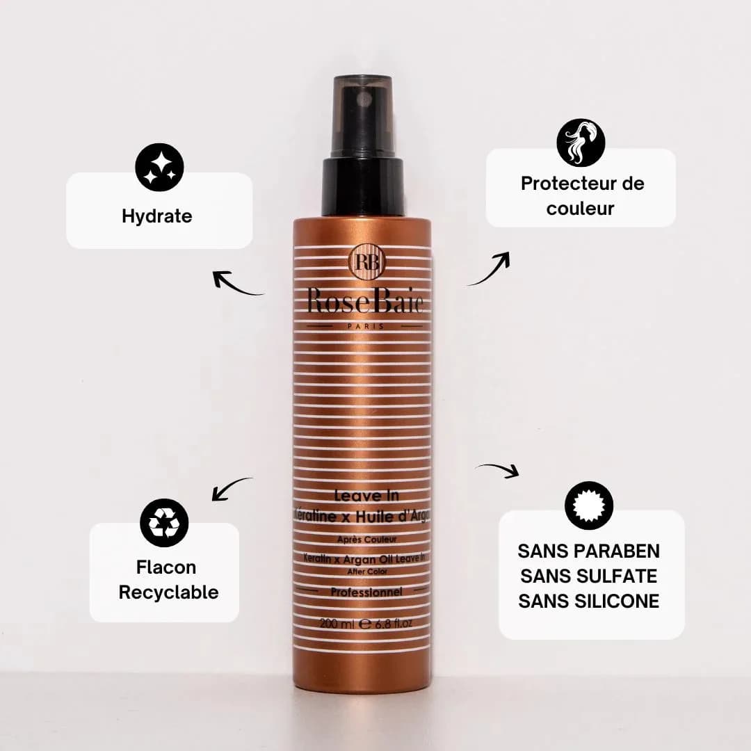 Rosebaie Leave-In Spray Kératine X Huile D'Argan 200 ml