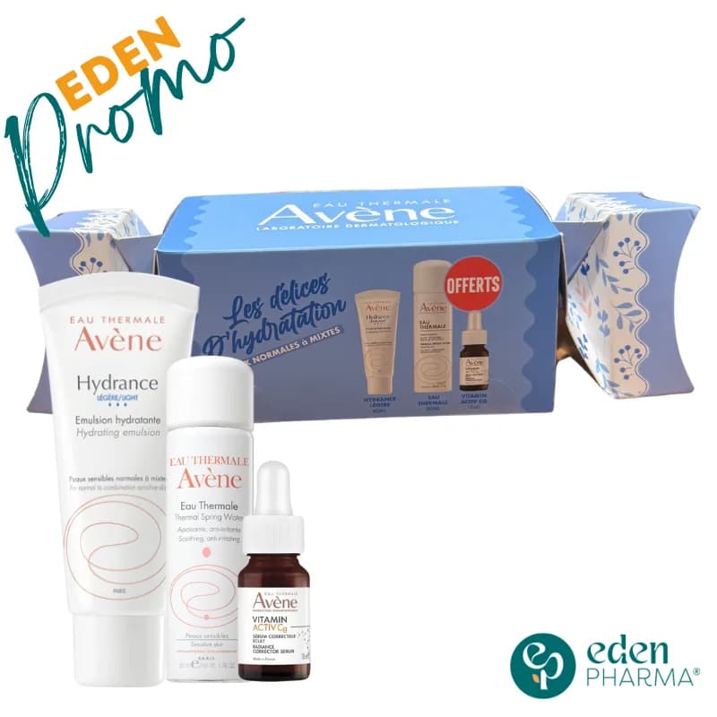 Avene Coffret Delice Hydration Peau Mixte Hydrance Legere 50ml+eau Thermale 50 ml + Serum Activ Cg 10 ml