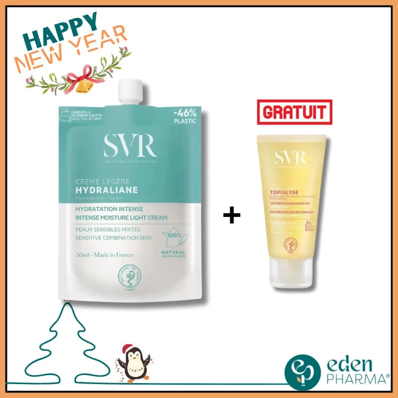 Vente Flash SVR Hydraliane Creme Riche ou Legere 50 ml + Huile Lavante Topialyse 50 ml Gratuite