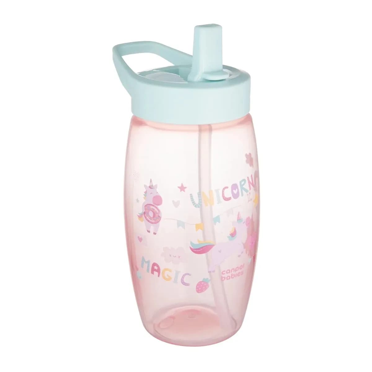 CANPOL BABIES GOURDE AVEC EMBOUT PLIABLE 400ML LICORNE ROSE-56/618_PIN